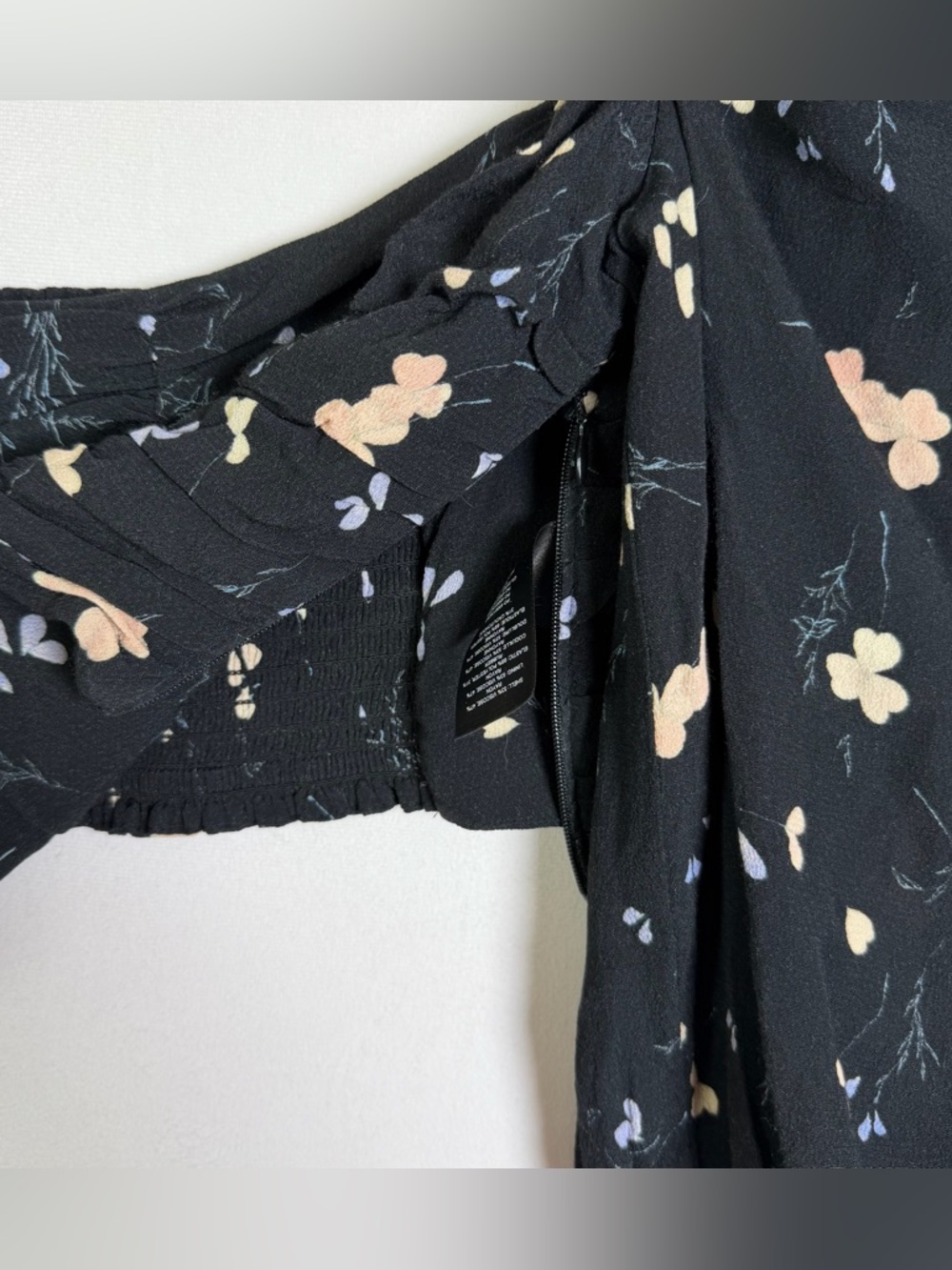Aritzia Wilfred Womens Lolita Crop Blouse Floral Puff Sleeve Coquette Y2K Sz S - Picture 6 of 8
